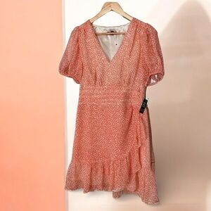 Express V Neck Wrap A line Ruffle Dress Size Petite Small